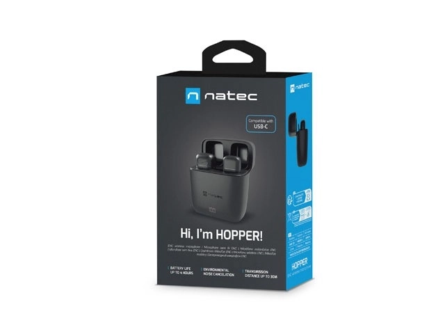 Natec Hopper vezeték nélküli nyakkendőmikrofon USB-C