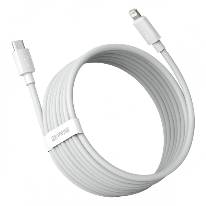 Baseus egyszerűen bölcs adatkábel USB-C villámhoz PD 20W 1,5m fehér