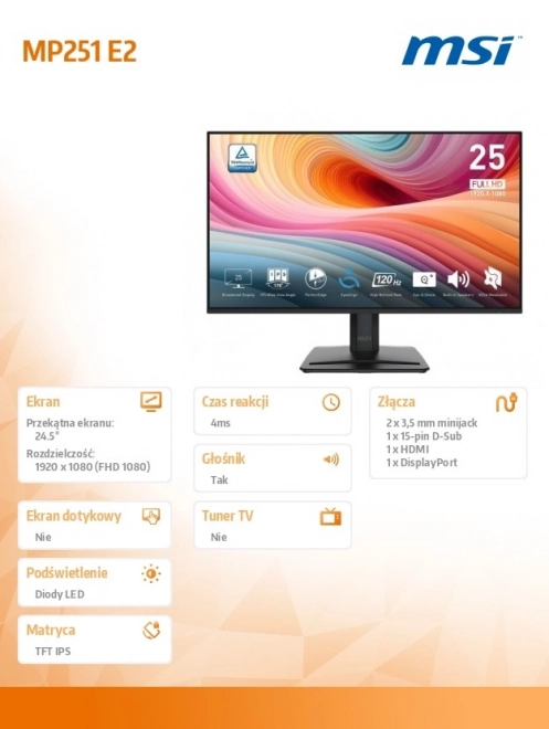 Monitor Pro LED FHD 24,5" 120Hz Fekete