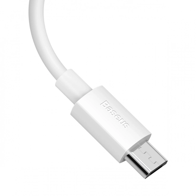 baseus usb micro data kábel szett 2.1a 1.5m fehér