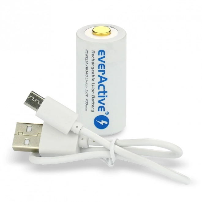 EverActive újratölthető 16340 Li-ion akkumulátor 3V 700 mAh micro USB