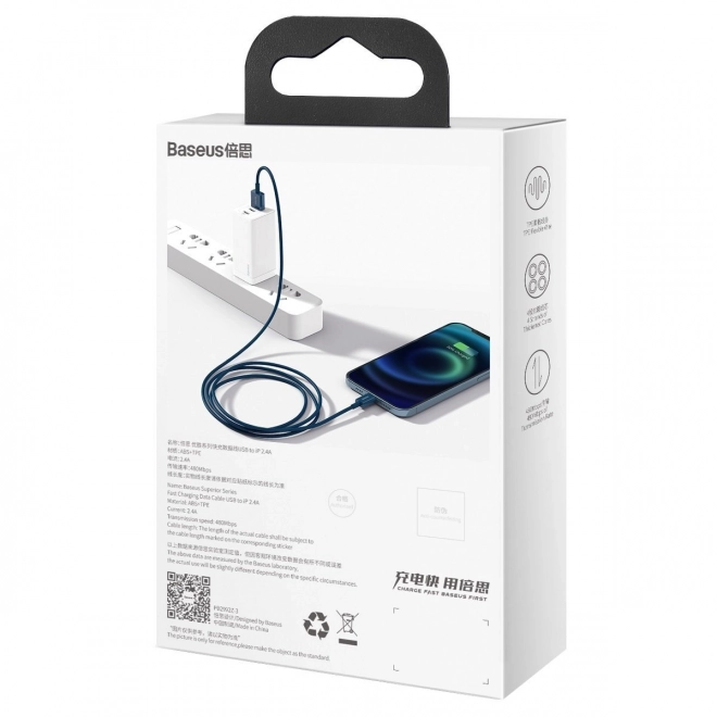 baseus usb kábel iP-hez kék