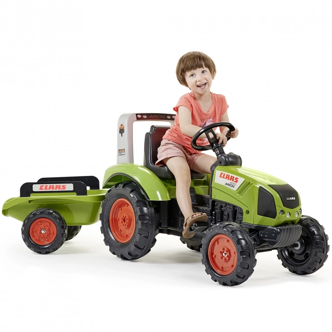 FALK Traktor pedálos Claas Arion 430 utánfutóval
