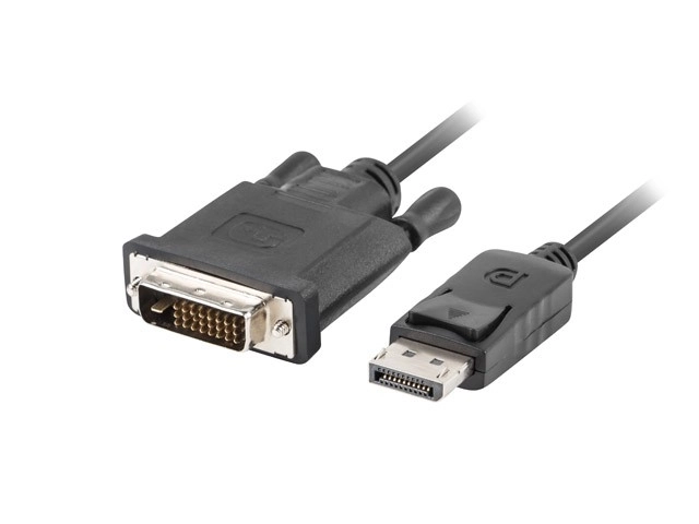 Fekete DisplayPort v1.2 - DVI-D kábel 1.8M