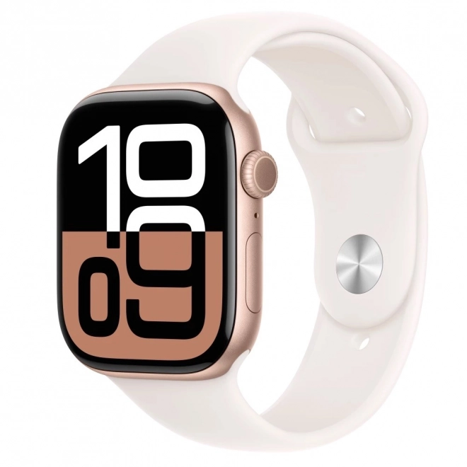 Apple Watch Series 10 GPS alumíniumból rózsaarany tokkal és lágy rózsaszín sportpánttal - M/L méret