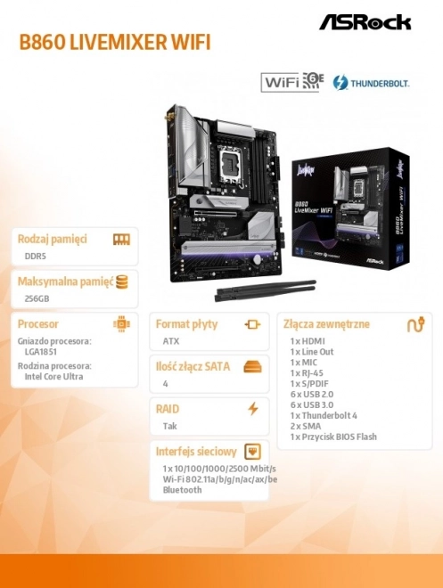 Livemixer Wifi 860 alaplap 4DDR5