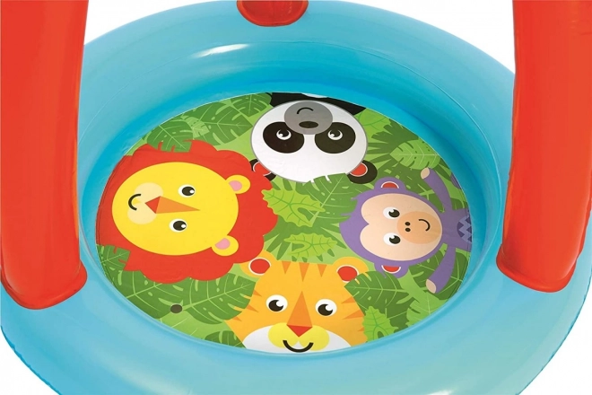 Fisher Price bölcső tetővel és labdákkal Animal Friends 89 x 89 x 84 cm