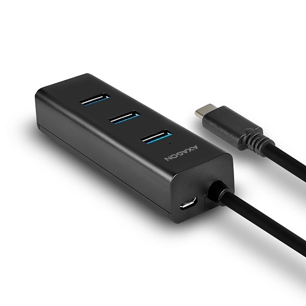 Négypórtós USB-C hub gyors töltéssel és microUSB táppal