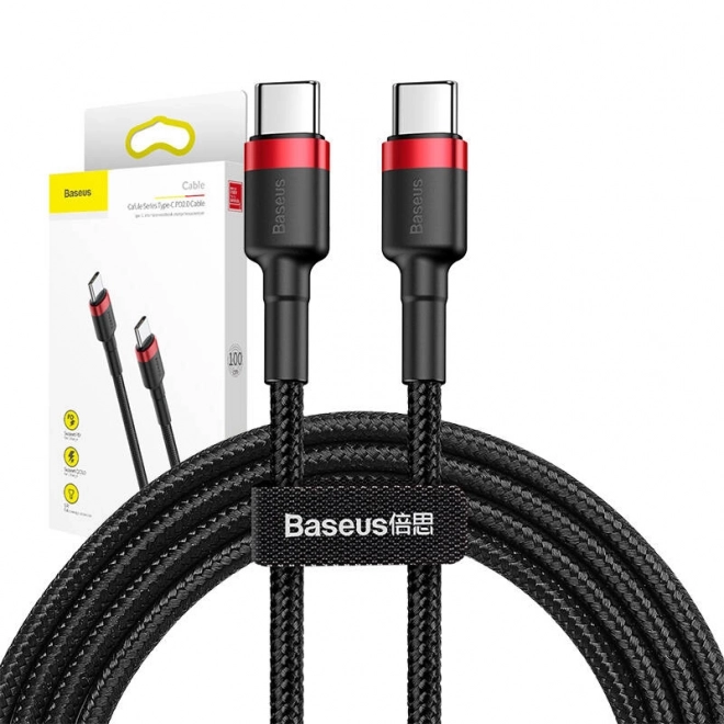 Gyors töltő Baseus USB-C kábel 60W 1m fekete-piros