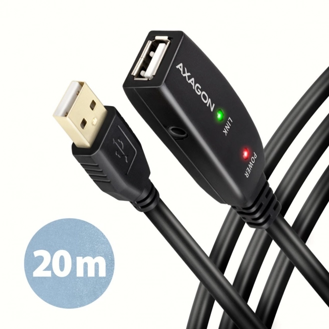 Usb-hosszabbító és jelerősítő kábel 20m - AXAGON