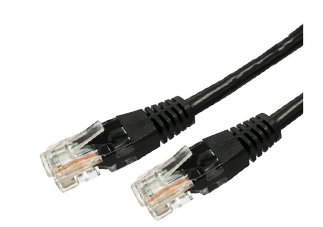 Cat.5e RJ45 UTP hálózati patch kábel 0,5m fekete - 10 darab