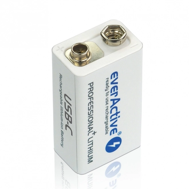 Nagy kapacitású Li-ion 9V akku USB-C töltéssel