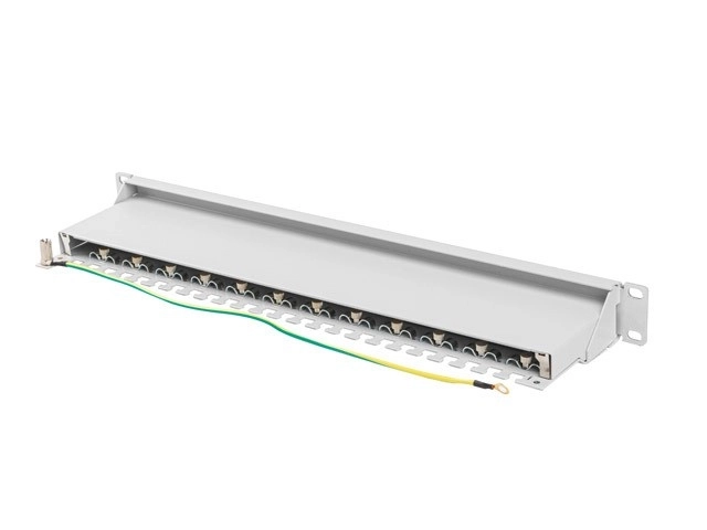 24 portos 1U szürke KAT7 patchpanel