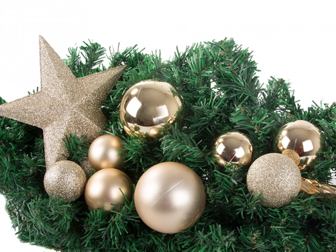 Karácsonyi arany csillogó díszek