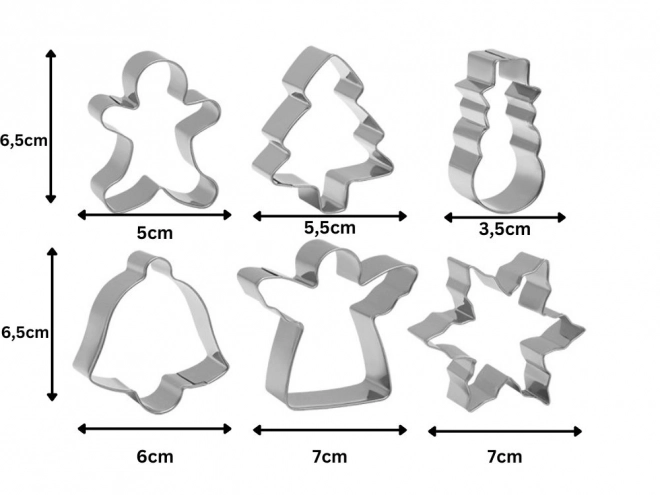 Karácsonyi sütikiszúró készlet - 6 darabos acél formák