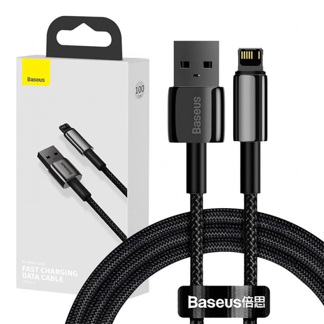 Baseus tungsten gold gyors töltőkábel usb-ről ip-re 2,4a 1m fekete