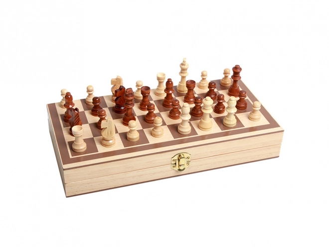 Nagy fa 3 az 1-ben sakk, dáma és backgammon készlet