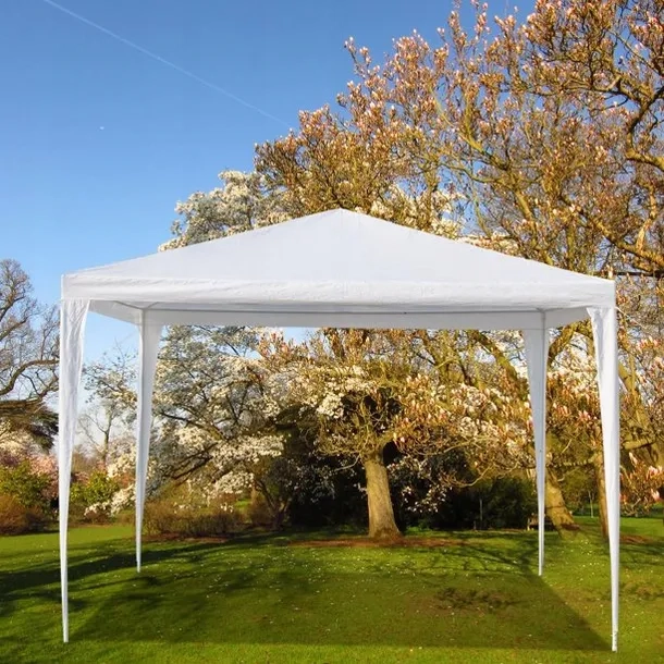 Kerti pavilon sátor 3x3 m, 4 oldalfal, fehér