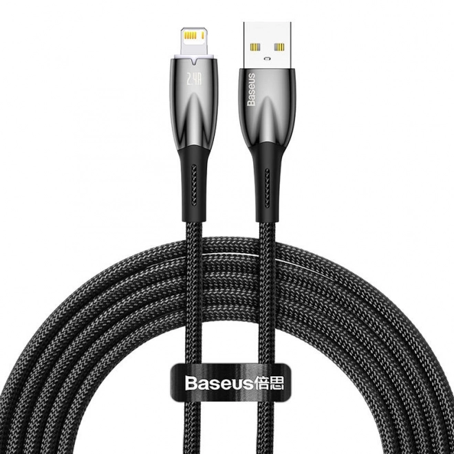 Baseus Glimmer villámcsatlakozós USB kábel, 2,4 A, 2m (fekete)