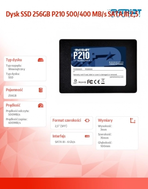 Patriot P210 SATA III SSD 256GB