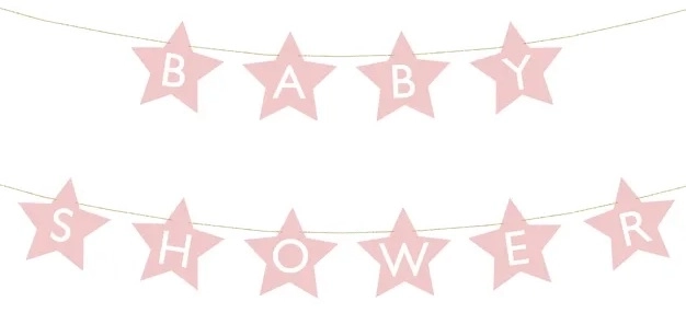 Baby Shower rózsaszín banner