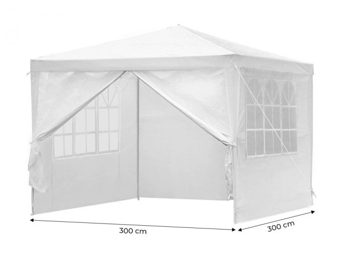 Kerti pavilon sátor 3x3 m, 4 oldalfal, fehér