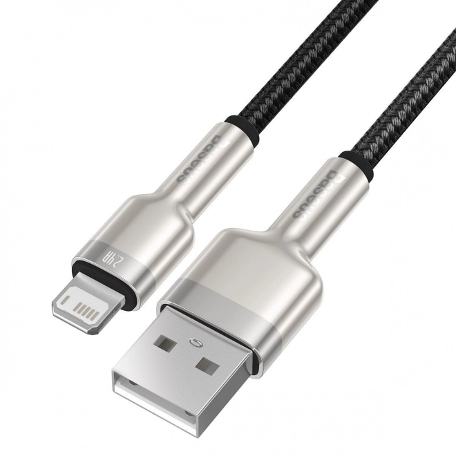 usb kábel lightning Baseus Cafule, 2,4A, 1m (fekete)