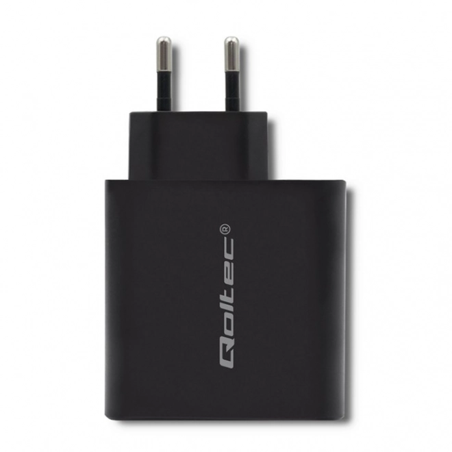 Univerzális fekete Qoltec gyors töltő 63W USB-C PD és QC 3.0