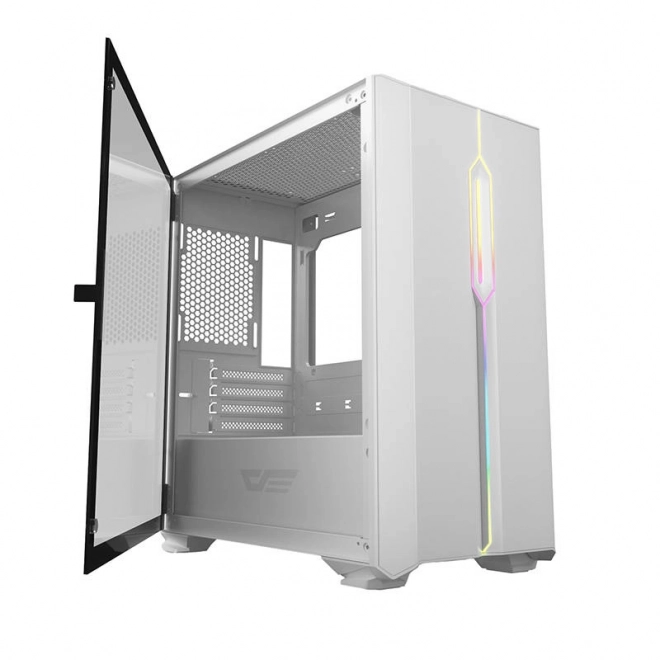 Modern gamer pc ház LED világítással - fehér