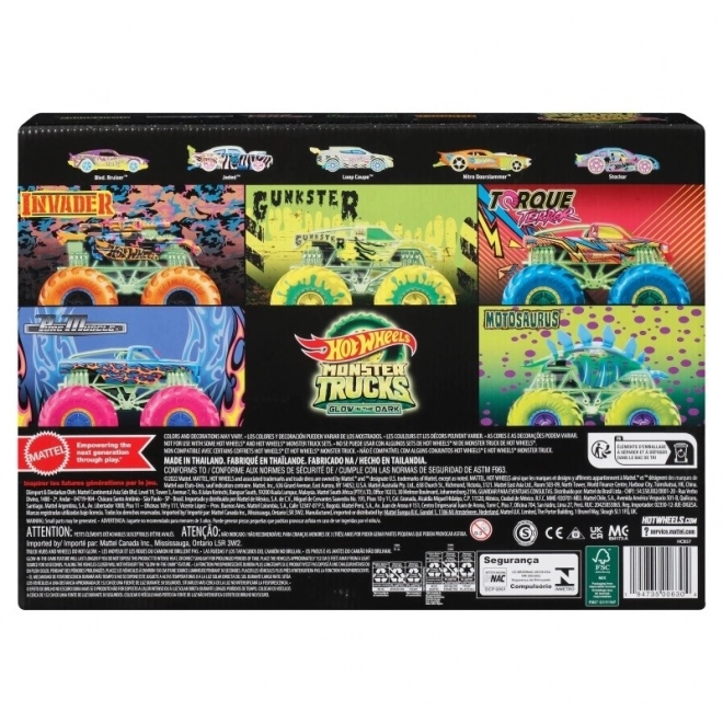 Hot Wheels világító Monster Trucks járművek 10 csomag