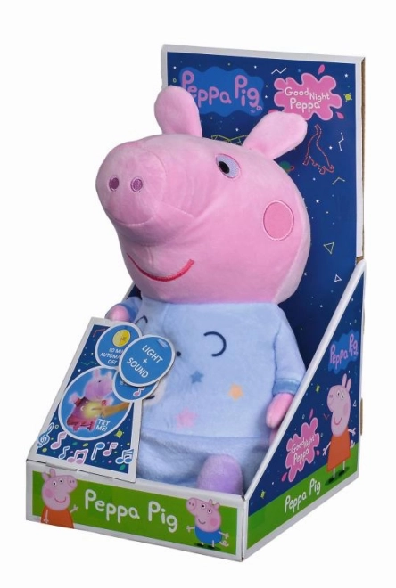 Peppa malac 2 az 1-ben plüss altató és fény, kék, 25 cm