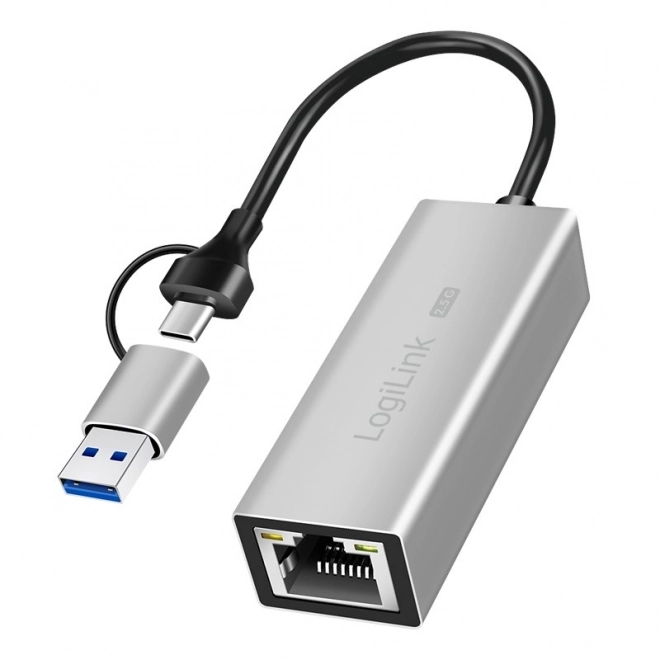 Szürke USB-A/-C adapter 2,5G Ethernethez