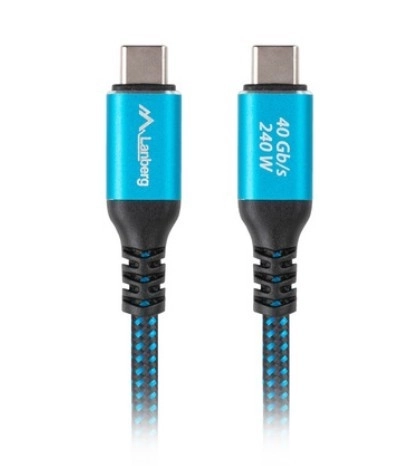 Usb-c kábel m/m USB4 1,5m 240W 60Hz fekete-kék