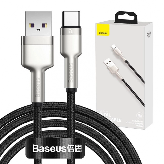 Baseus Cafule USB-C töltőkábel 66W, fekete 2m