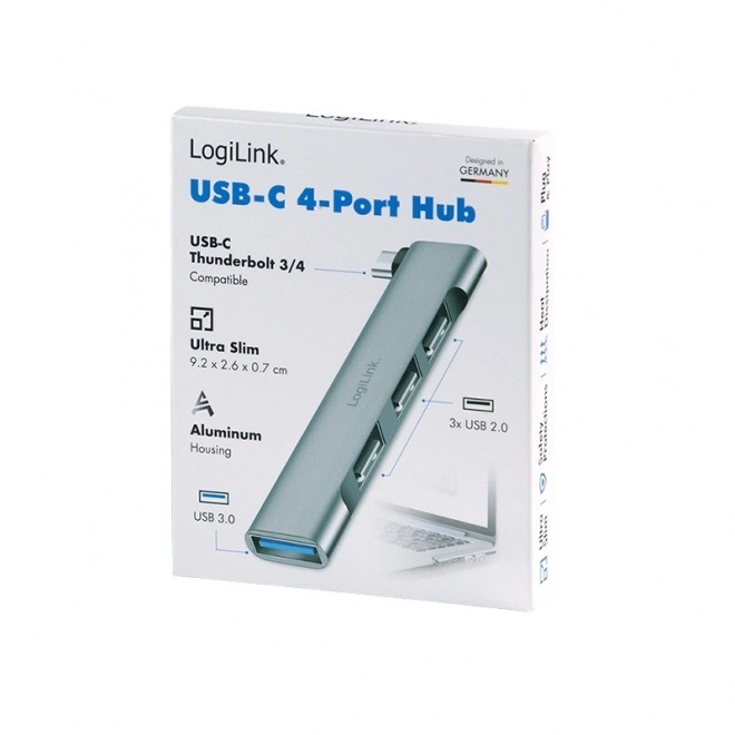 Elegáns USB-C HUB 1x USB-A 3.0-val és 3x USB-A 2.0-val