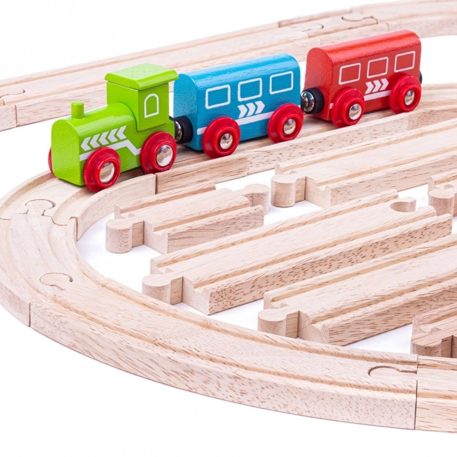 Bigjigs Rail fa sínkészlet 24 darabos