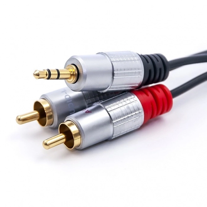 Qoltec audio kábel 2xRCA - 3.5mm jack, 3m - fekete