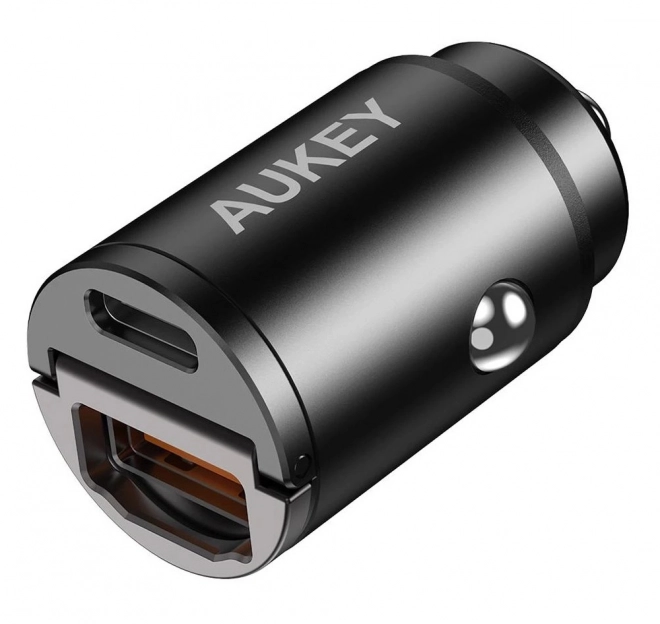 Aukey mini autós töltő 30W USB-C és USB-A