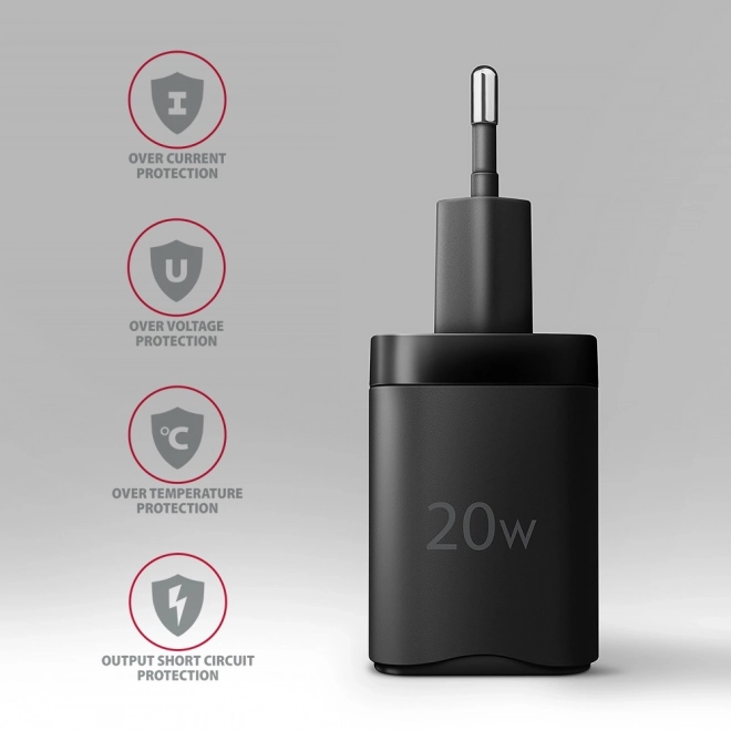 Kompakt gyors töltő AXAGON 20W USB-C csatlakozóval