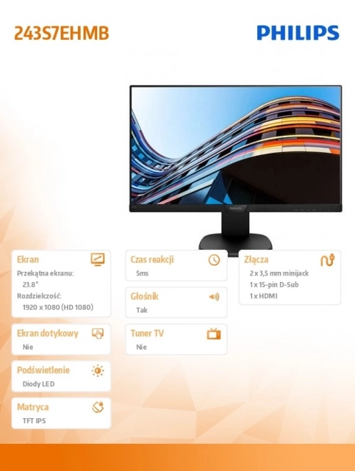 IPS monitor HDMI Pivot 24" hangszórókkal