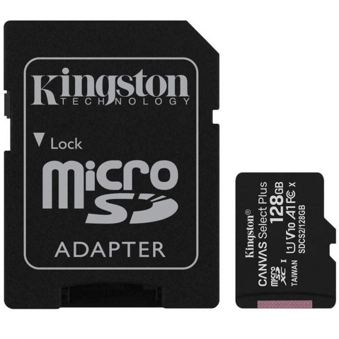 Kártya MicroSD 128GB - Kingston Canvas Select Plus 100MB/s Adapterrel