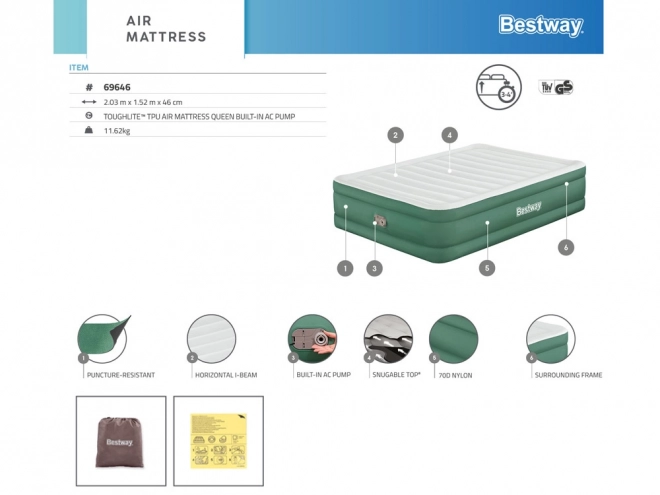Bestway Kényelmes Kétszemélyes Önfelfújó Matrac
