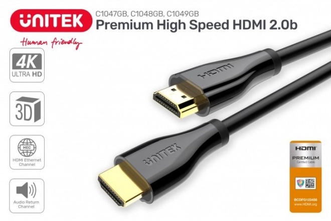 Prémium tanúsítvánnyal rendelkező HDMI 2.0 kábel, 1,5 m hosszú