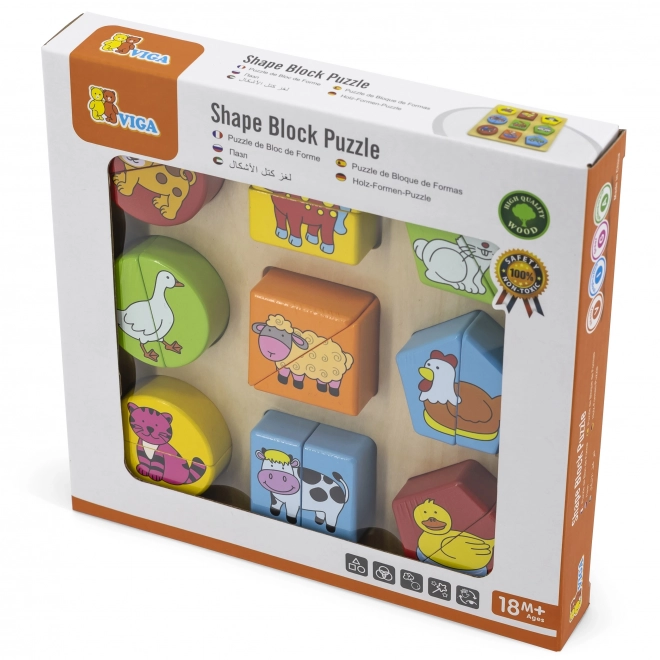Viga fa oktatási állatok puzzle