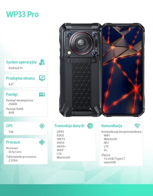 Oukitel WP33 Pro strapabíró 5G okostelefon hosszú üzemidővel