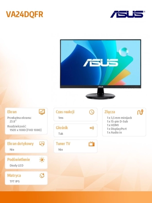 Monitor VA24DQFR IPS 24 hüvelyk