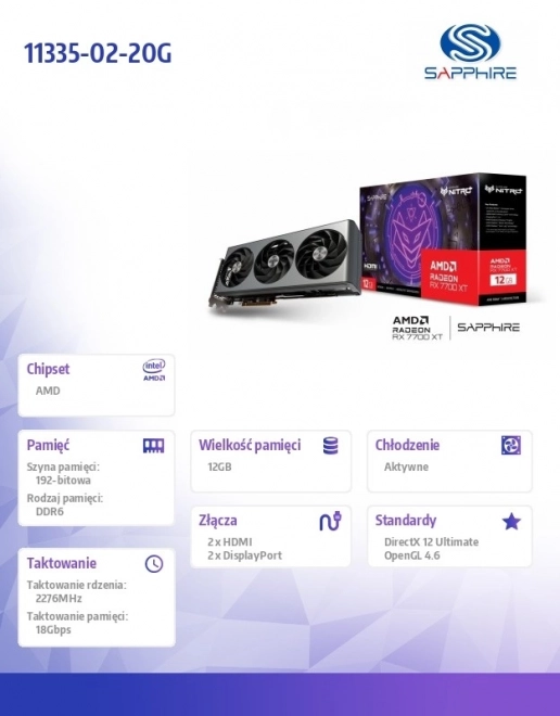 Radeon RX 7700 XT NITRO+ Gaming grafikus kártya