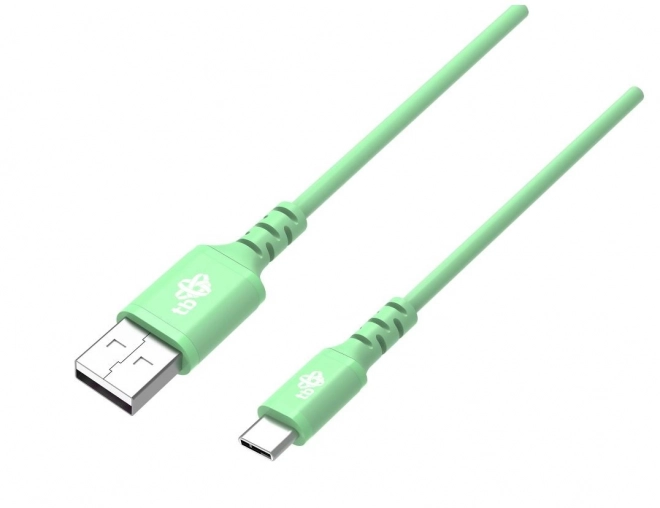 Zöld szilikon USB-USB C kábel 1m gyors töltéssel