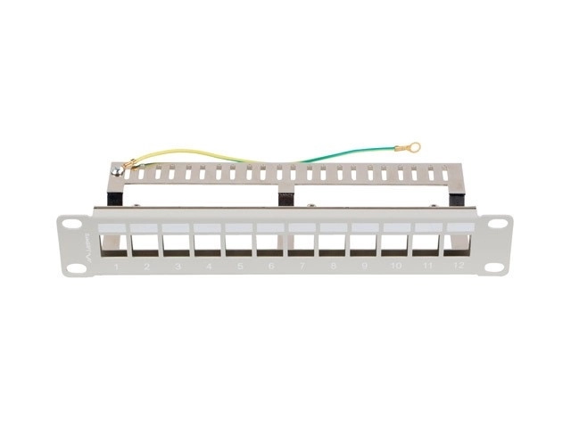 Lanberg patch panel 12 port 10" keystone moduláris szürke