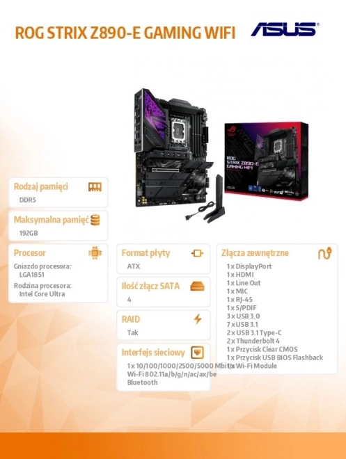 Rog Strix Z890-E gaming wifi alaplap